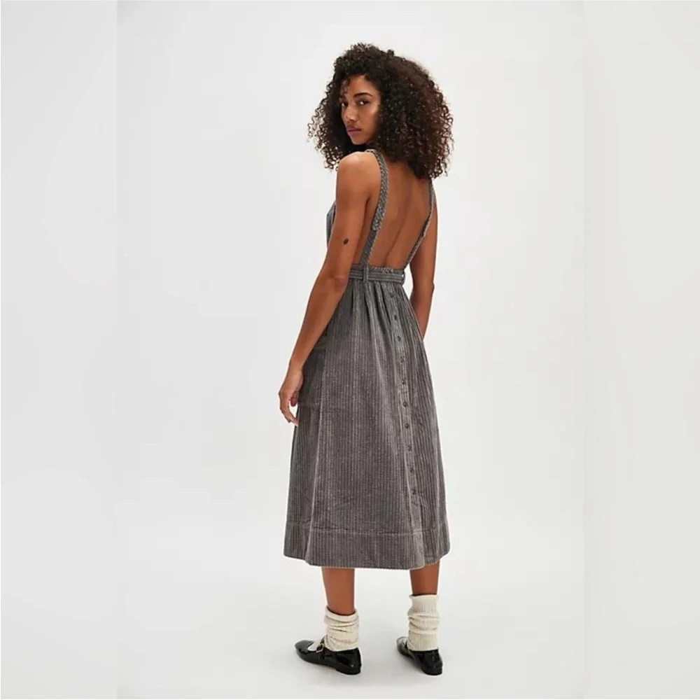 Free People The Other Side Corduroy Midi Dress